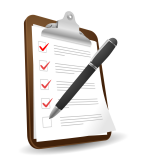 Clipboard with checklist